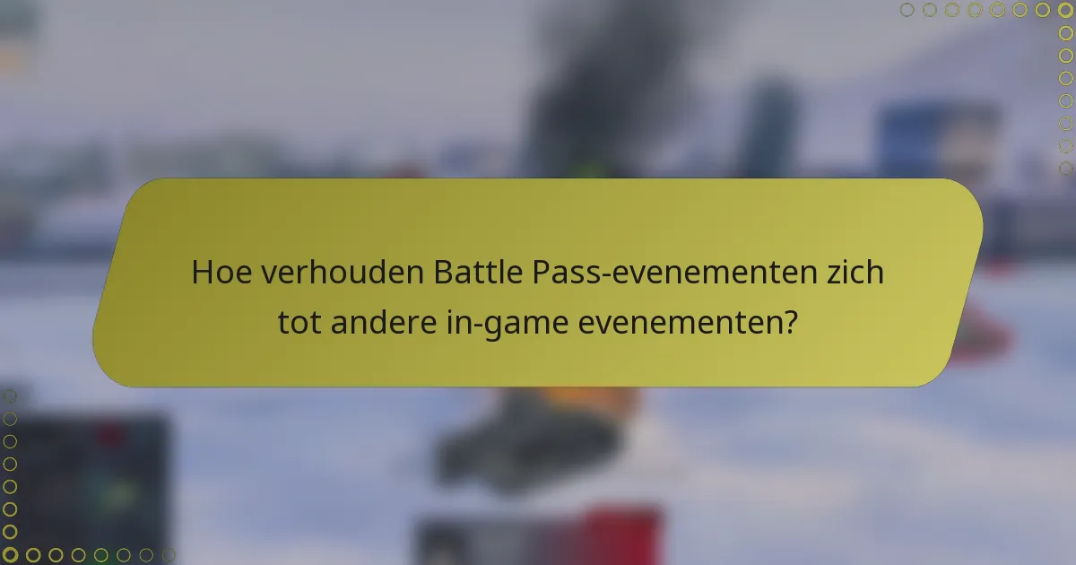 Hoe verhouden Battle Pass-evenementen zich tot andere in-game evenementen?